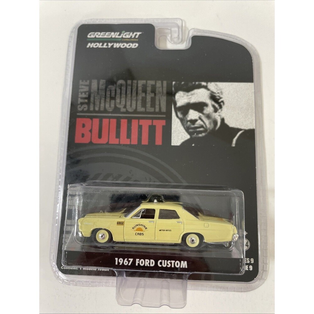 1:64 2015 Greenlight Hollywood Steve McQueen Bullitt 1967 Ford Sunshine Cabs